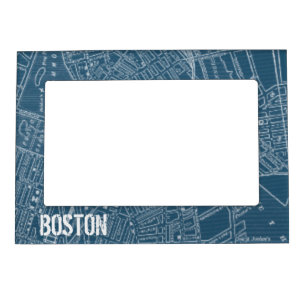 Graphic Map of Boston Magnetic Photo Frame