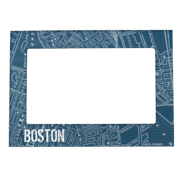 Graphic Map of Boston Magnetic Photo Frame (Front)