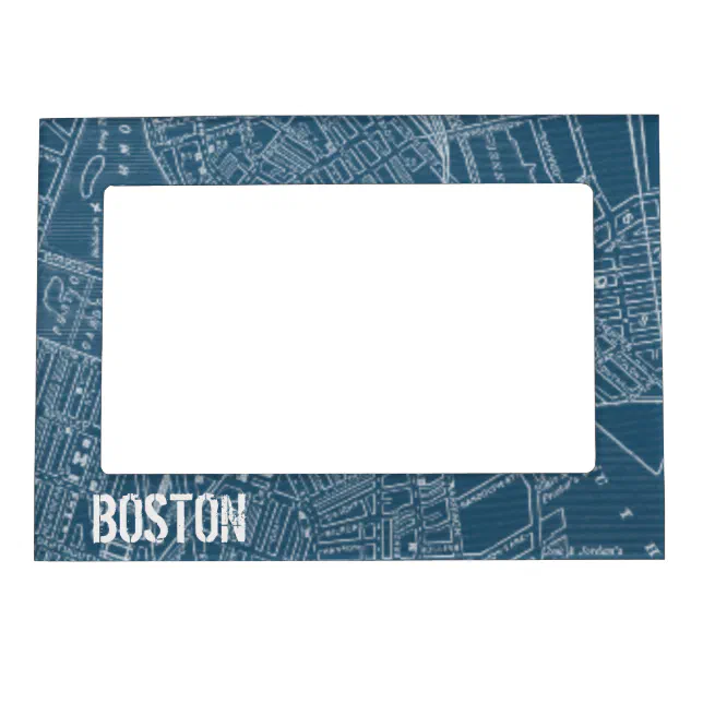 Graphic Map of Boston Magnetic Photo Frame | Zazzle