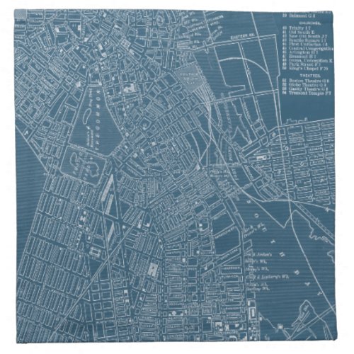 Graphic Map of Boston Napkin