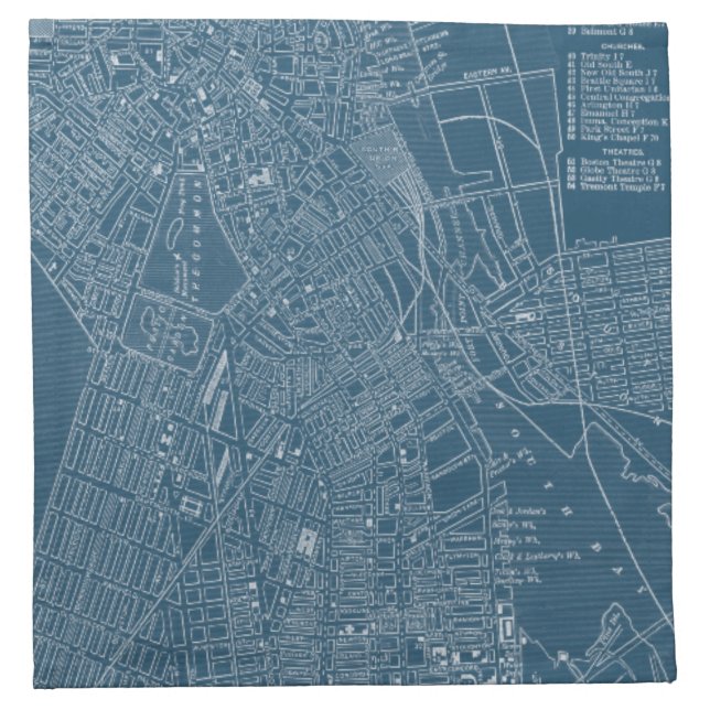 Graphic Map of Boston Napkin (Front)