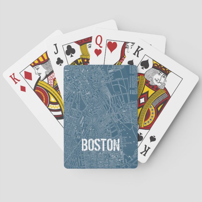 Graphic Map of Boston Poker Cards (Back)