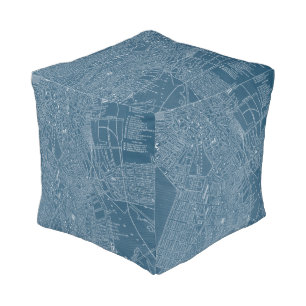 Graphic Map of Boston Pouf