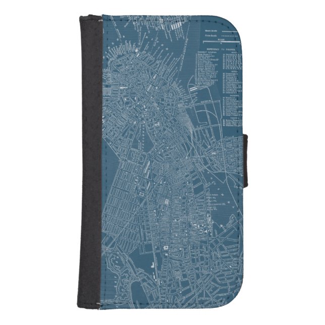 Graphic Map of Boston Samsung Galaxy Wallet Case (Front)