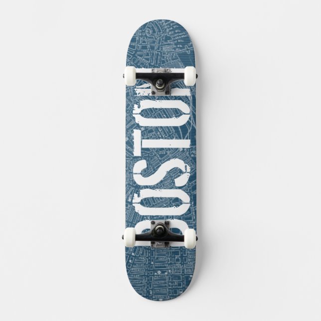 Graphic Map of Boston Skateboard Deck (Front)