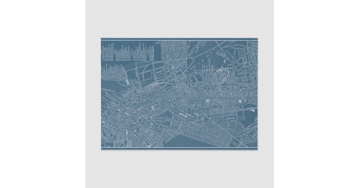 Graphic Map of Boston Tissue Paper | Zazzle