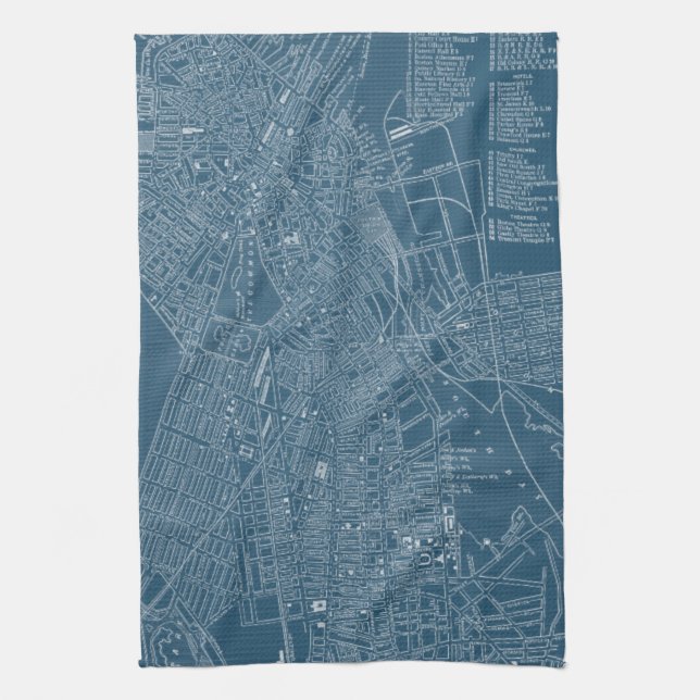 Graphic Map of Boston Towel (Vertical)