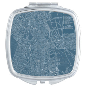 Graphic Map of Boston Vanity Mirror