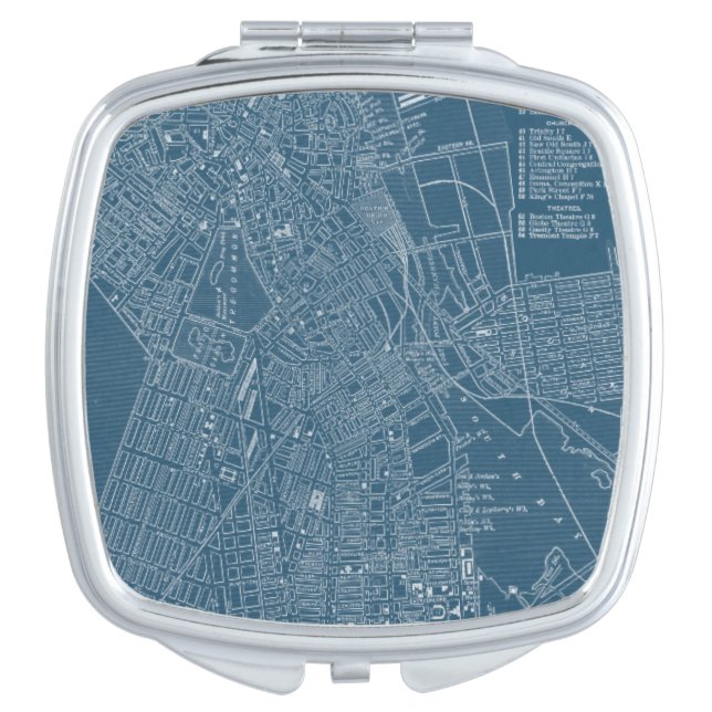 Graphic Map of Boston Vanity Mirror (Front)