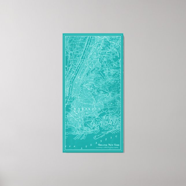 Graphic Map of New York Canvas Print (Front)