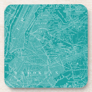 Graphic Map of New York Drink Coaster