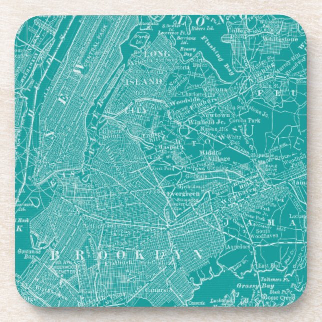 Graphic Map of New York Drink Coaster (Front)