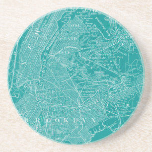 Graphic Map of New York Drink Coaster