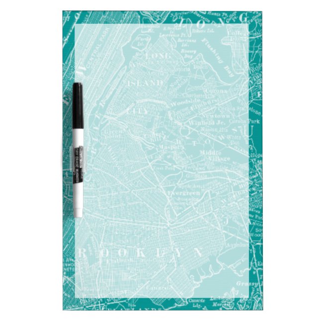Graphic Map of New York Dry Erase Board (Front)