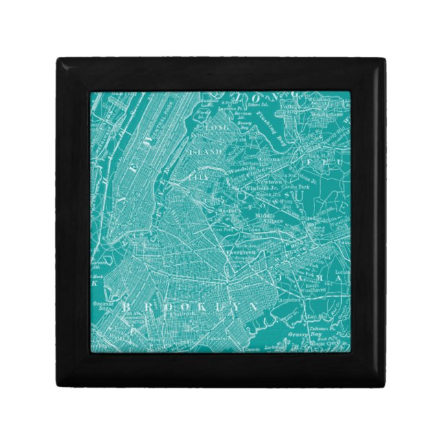 Graphic Map of New York Jewelry Box (Front)