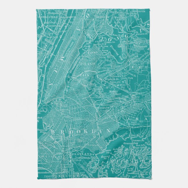Graphic Map of New York Kitchen Towel (Vertical)