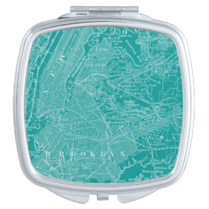 Graphic Map of New York Vanity Mirror