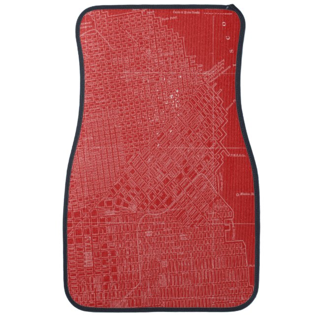 Graphic Map of San Francisco Car Mat (Front)