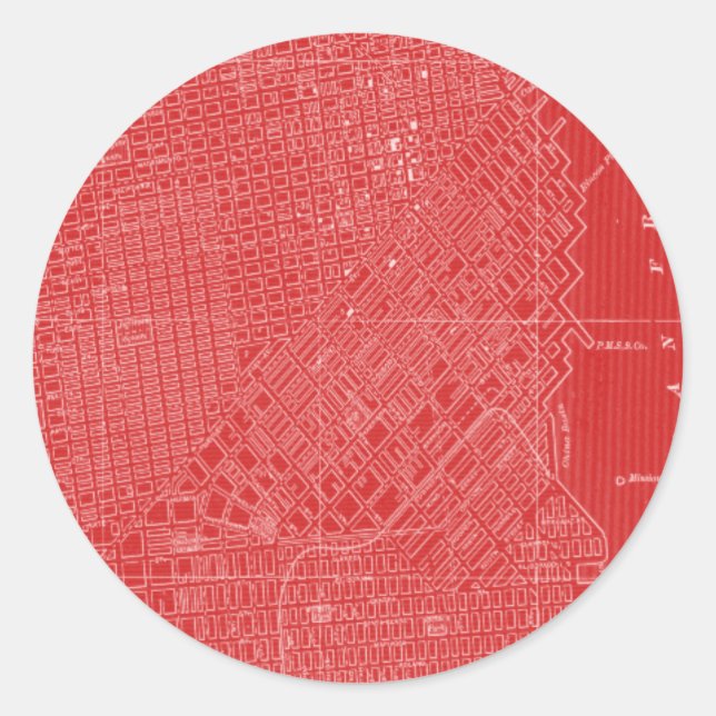 Graphic Map of San Francisco Classic Round Sticker (Front)