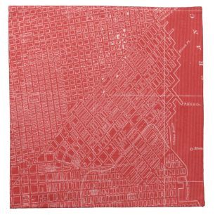 Graphic Map of San Francisco Cloth Napkin