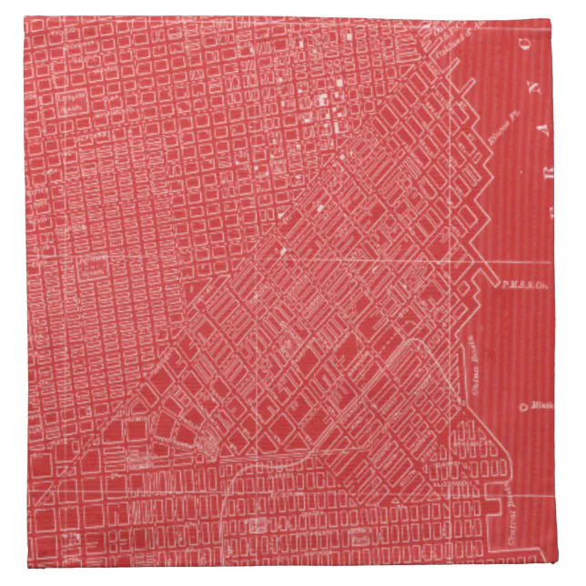 Graphic Map of San Francisco Cloth Napkin | Zazzle