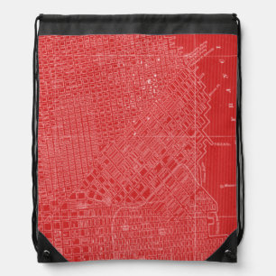 Graphic Map of San Francisco Drawstring Bag