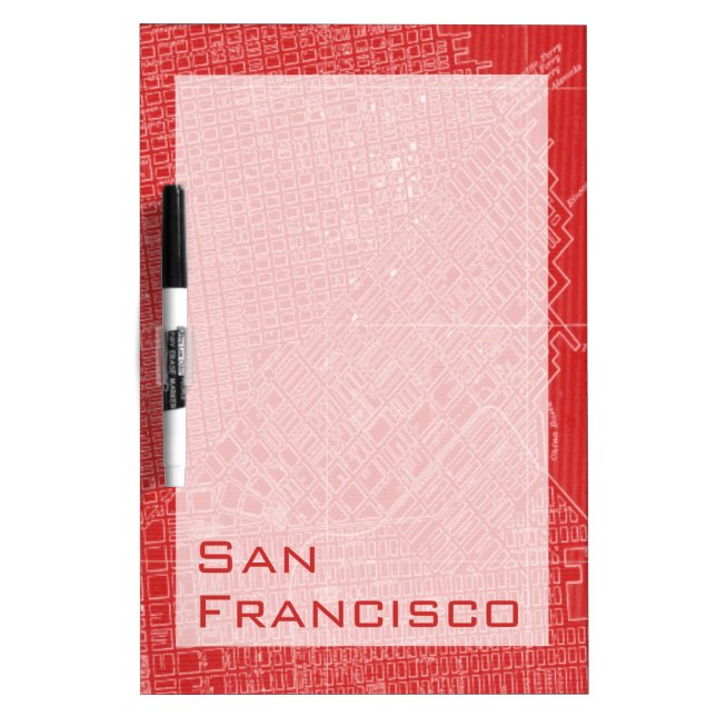 Graphic Map of San Francisco Dry Erase Board (Front)