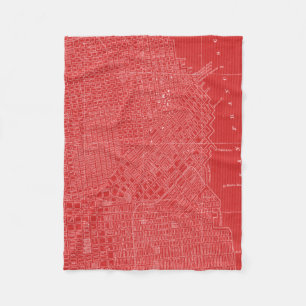 Graphic Map of San Francisco Fleece Blanket