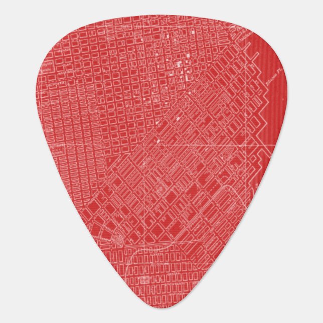 Graphic Map of San Francisco Guitar Pick (Front)