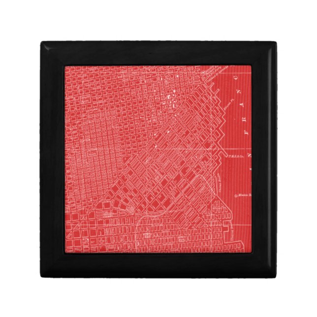 Graphic Map of San Francisco Keepsake Box (Front)