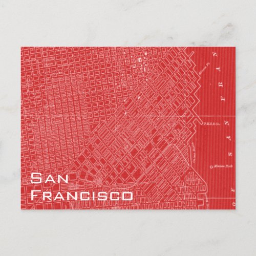 Graphic Map of San Francisco Postcard