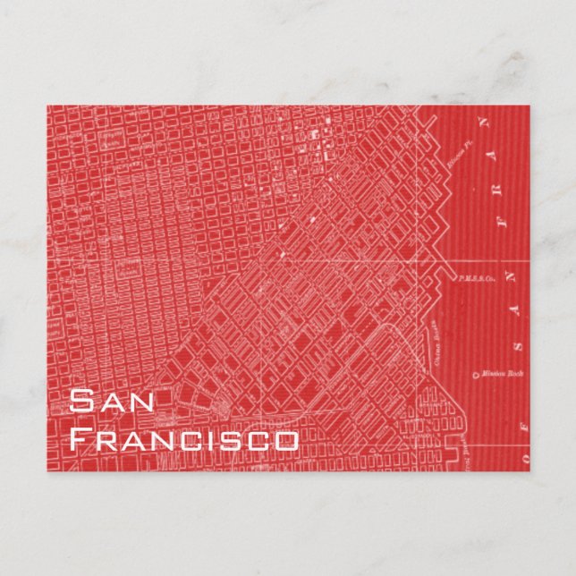 Graphic Map of San Francisco Postcard (Front)
