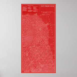 Graphic Map of San Francisco Poster