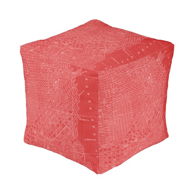 Graphic Map of San Francisco Pouf (Angled Front)