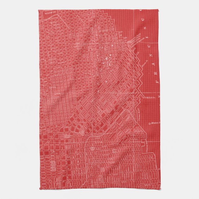 Graphic Map of San Francisco Towel (Vertical)