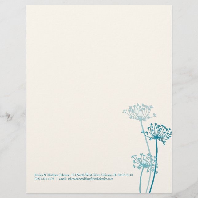 Graphic modern flower cows parsley letterhead (Front)