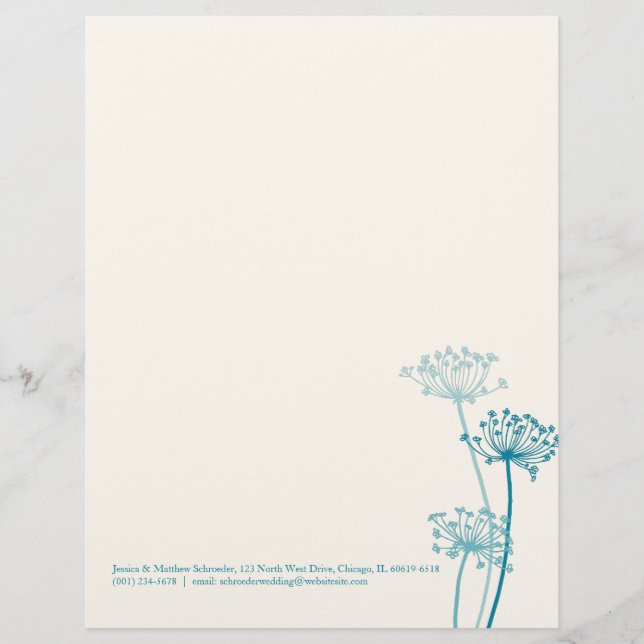 Graphic modern flower cows parsley letterhead (Front)