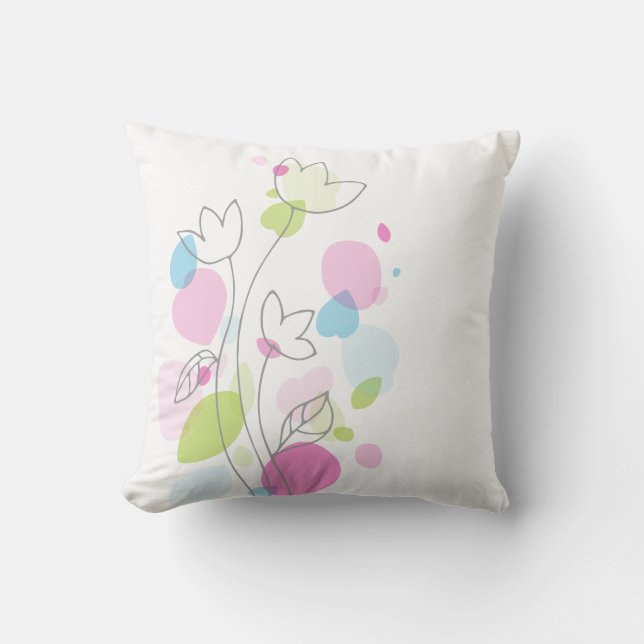 Graphic modern flower petal pillow (Front)