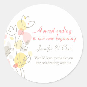 Graphic modern flower petal wedding candy stickers