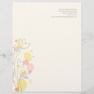 Graphic modern flower petals letterhead