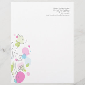 Graphic modern flower petals letterhead