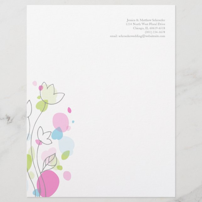 Graphic modern flower petals letterhead (Front)