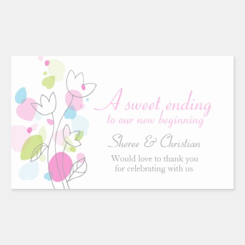 Graphic modern flower petals wedding candy sticker