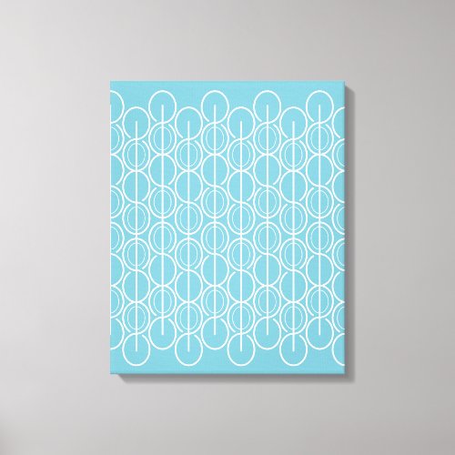 Graphic modern oval line patterned canvas print