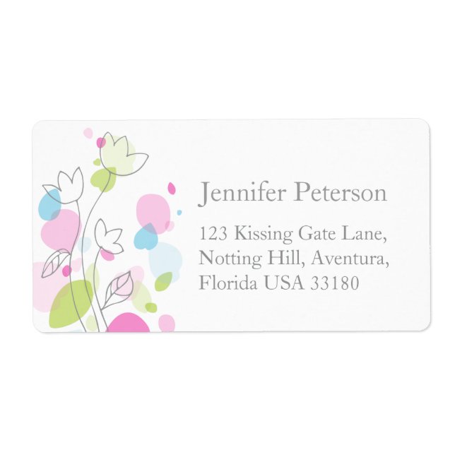 Graphic modern wedding return reply large address label (Front)