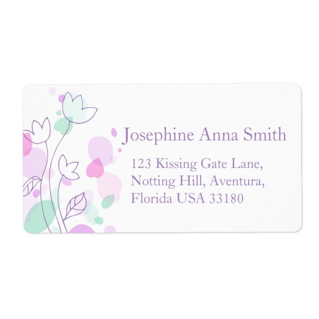Graphic modern wedding return reply large address label (Front)