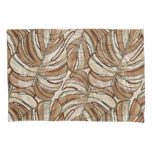 Graphic Monstera Leaves Tropical Design Pillow Case