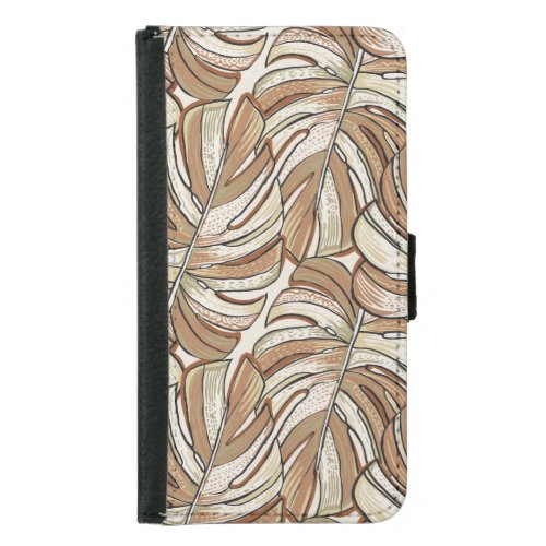 Graphic Monstera Leaves Tropical Design Samsung Galaxy S5 Wallet Case