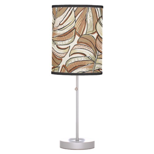 Graphic Monstera Leaves Tropical Design Table Lamp