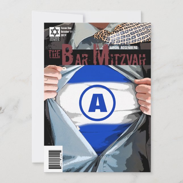Graphic Novel Bar Mitzvah Invitation (Front)